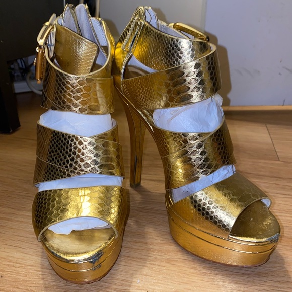 Gold Platform Michael Kors Heels - Picture 1 of 6